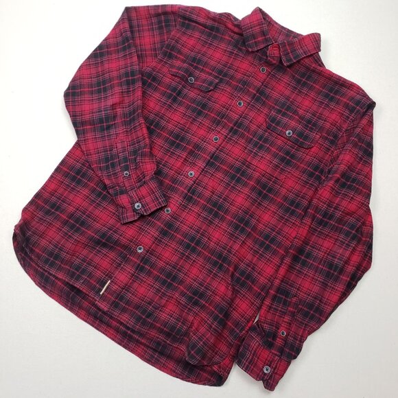 Jachs Men's Plaid Flannel Button Up Shirt Red/Black Sz XLT EXCELLENT CONDITION!! - Picture 1 of 8